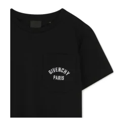 T-Shirt z Kieszenią na Piersi i Haftowanym Logo