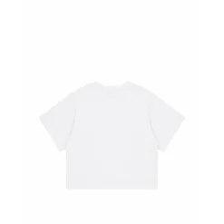 T-shirt z logo z dżetów i asymetrycznym dołem