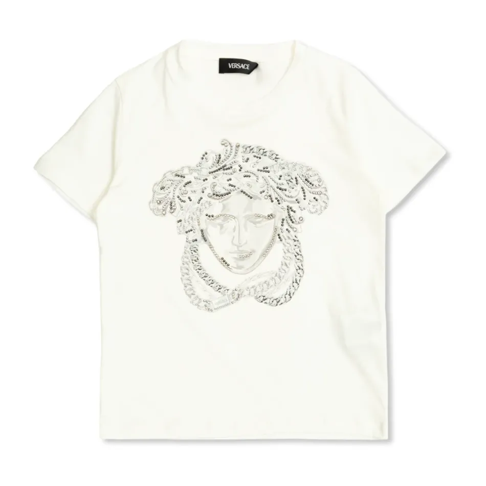 T-shirt z połyskującymi aplikacjami