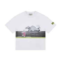 T-shirt z poziomym nadrukiem z przodu