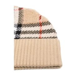 Wełniana Czapka Beanie w Kratę