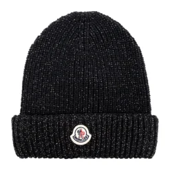 Wełniana Czapka Beanie z Metaliczną Nicią