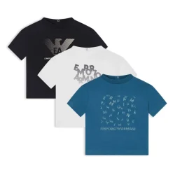 Zestaw 3 T-shirtów z dżerseju z nadrukiem logo
