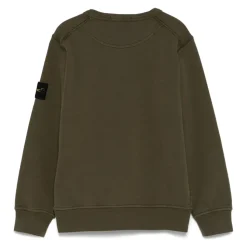 Zielona bluza Stone Island Crewneck z naszywką
