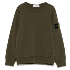 Zielona bluza Stone Island Crewneck z naszywką