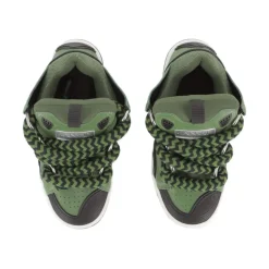Zielone Sneakersy z Wiązaniem
